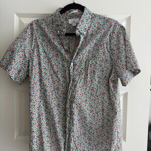 J.Crew Secret Wash Short-Sleeve Button-Down Casual Shirt Size Medium Slim Fit